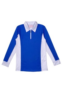 訂做撞色Polo恤  半胸拉鏈  撞色領   澳洲馬術比賽  馬術學校  Polo恤供應商   P1624